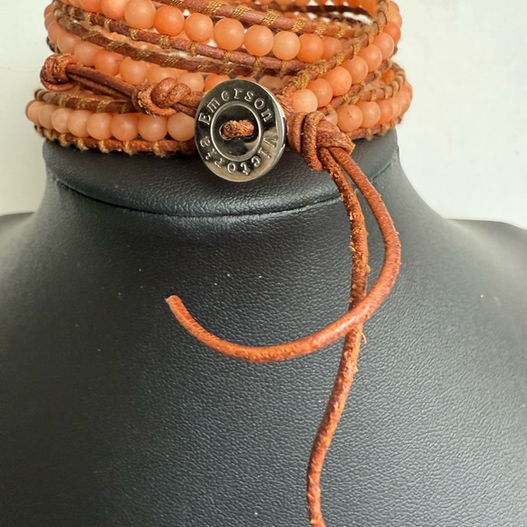 Trendy Bohemian Victoria Emerson Brown Beaded Wrap Bracelet - Picture 3 of 6